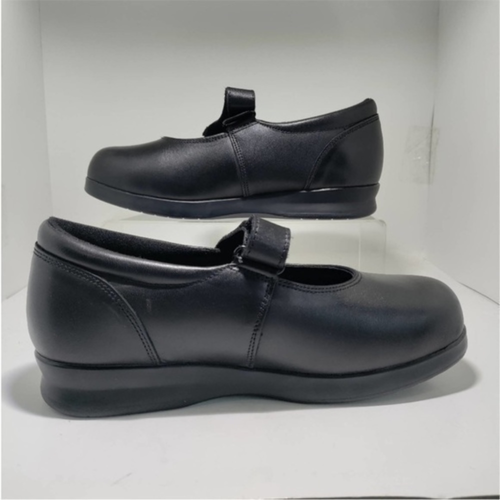 Drew Bloom II Orthopedic Mary Jane Flats Comfort Walking Shoes Leather Black 9.5